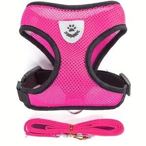 NWOT Reflective Pet Harness & Leash Set - Hot Pink - Size Small
